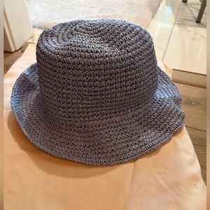 Madewell Blue Crochet Bucket Hat